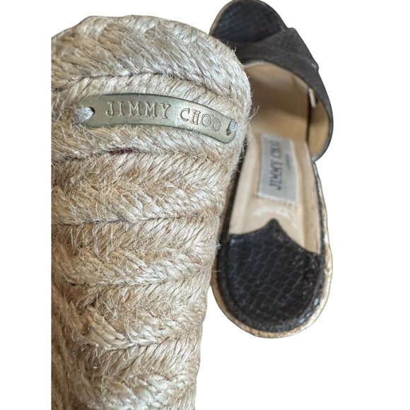 Jimmy Choo Authentic‎ Espadrille Wedge Sandals Size 39/6 Women's - Picture 7 of 10